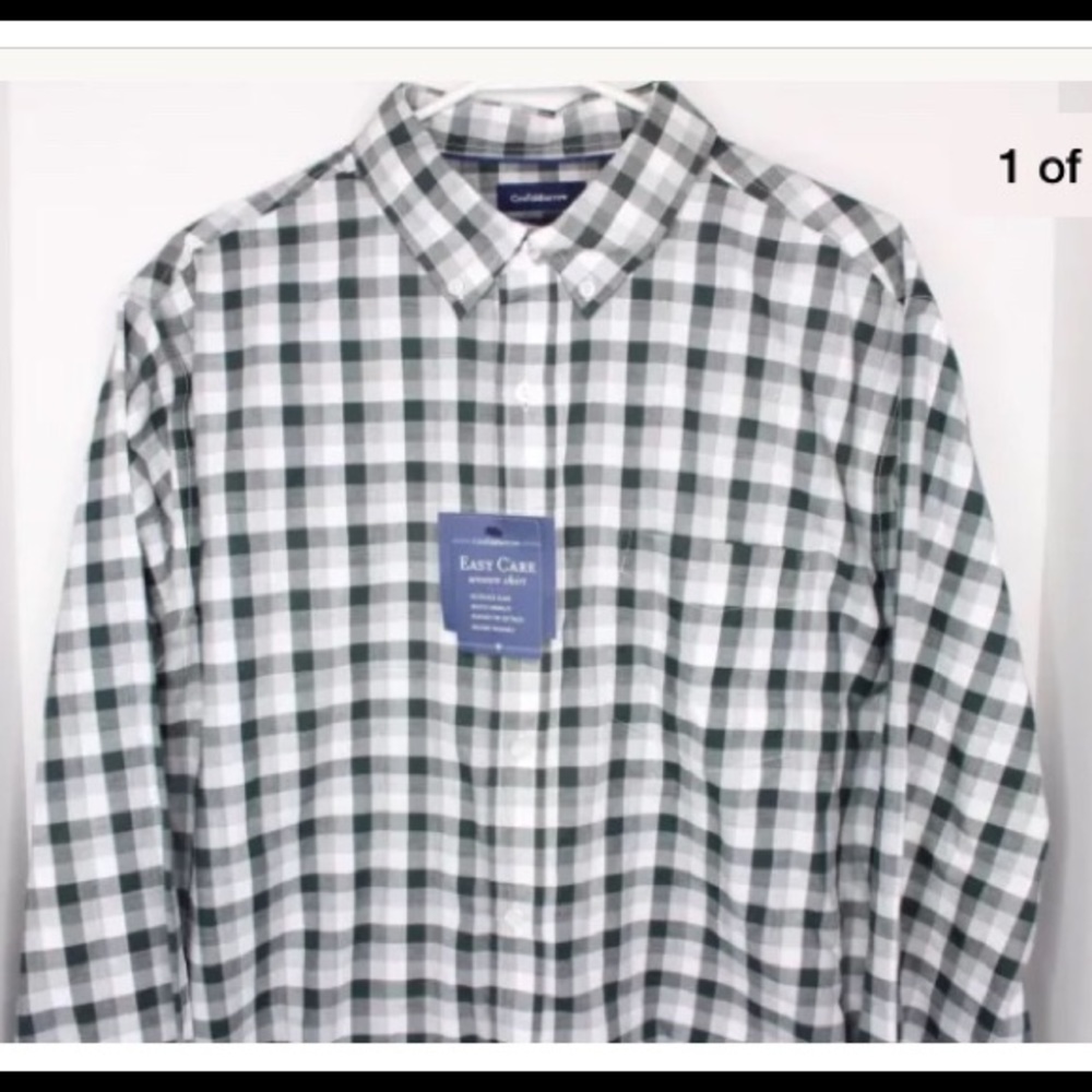 Croft & Barrow Plaid Button Down woven shirt Large